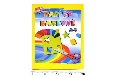 Papíry barevné W A4, 10 listů, 180g