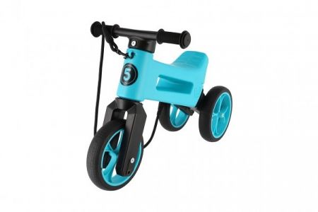 Odrážedlo FUNNY WHEELS Rider SuperSport tyrkys 2v1+popruh, výš. sedla 28/30cm nos. 25kg 18