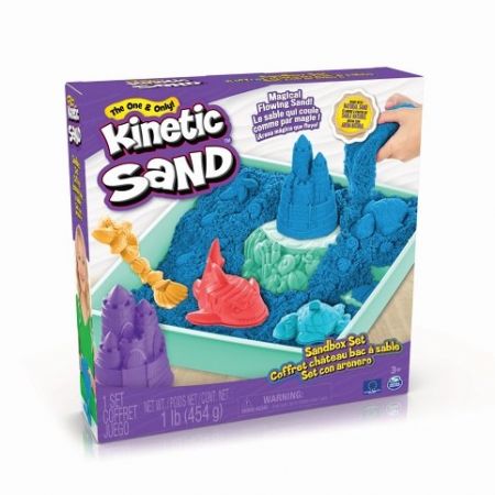 KINETIC SAND KRABICE TEKUTÉHO PÍSKU S PODLOŽKOU MODRÁ