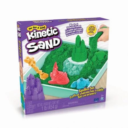 KINETIC SAND KRABICE TEKUTÉHO PÍSKU S PODLOŽKOU ZELENÁ