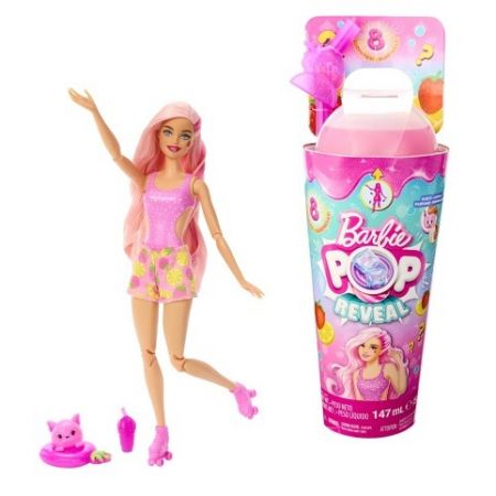 BRB POP REVEAL BARBIE ŠŤAVNATÉ OVOCE - JAHODOVÁ LIMONÁDA