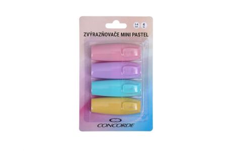 Sada zvýrazňovačů CONCORDE Mini Pastel, 4ks blistr