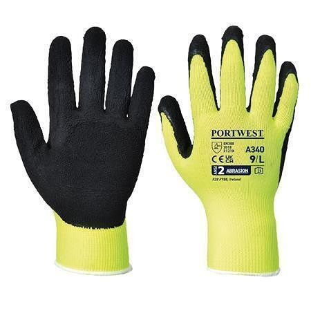 Ochranné rukavice &quot;Hi-Vis Grip&quot;, žlutá, latexové, vel. XL, A340YERXL