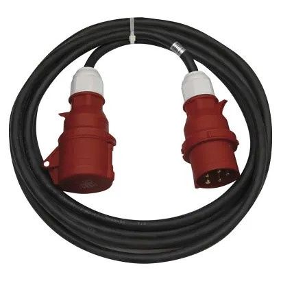 EMOS 3 fázový venkovní prodlužovací kabel 10 m / 1 zásuvka / černý / guma / 400 V / 2,5 mm