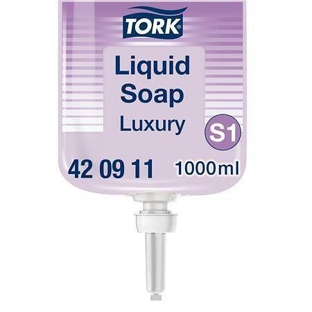 420911 Tekuté mýdlo &quot;Luxury&quot;, fialová, 1 l, systém S1, TORK