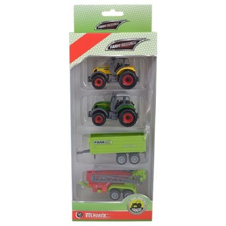 SPARKYS - Set zemědělských strojů: 2x traktor, valnik, postřikovač 1:64