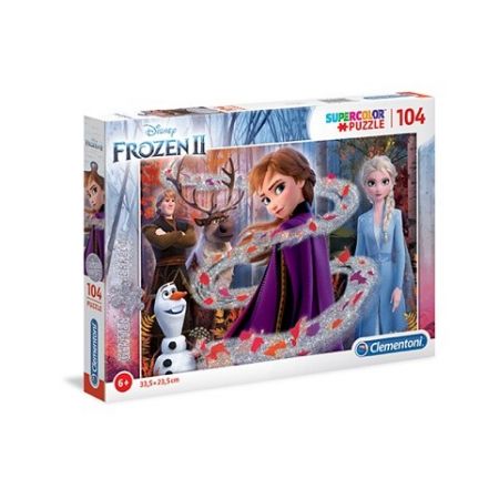 Clementoni - Puzzle Supercolor Glitter 104 Frozen 2