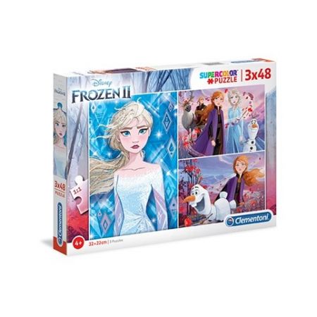 Clementoni - Puzzle Supercolor 3x48 Frozen 2