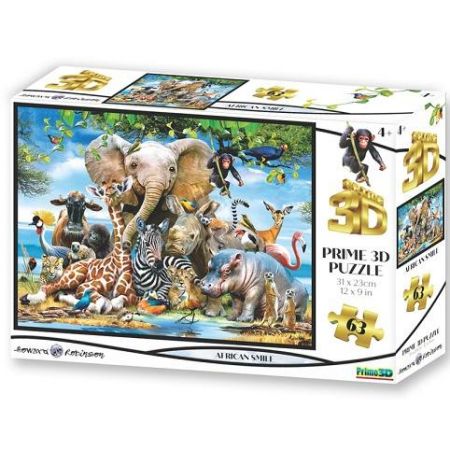 PRIME 3D PUZZLE - Afrika úsměv 63 dílků