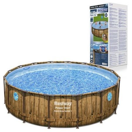 BESTWAY 56725 - Bazén s konstrukcí  Rattan Swim Vista 488 x 122cm + kartušová filtrace