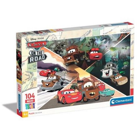 Clementoni - Puzzle Maxi 104 Disney Cars: Auta na cestách