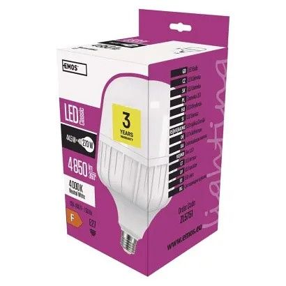 EMOS LED žárovka Classic T140 / E27 / 44,5 W (270 W) / 4 850 lm / neutrální bílá