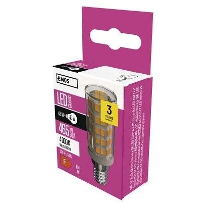 EMOS LED žárovka do digestoře Classic JC / E14 / 4,5 W (40 W) / 465 lm / neutrální bílá