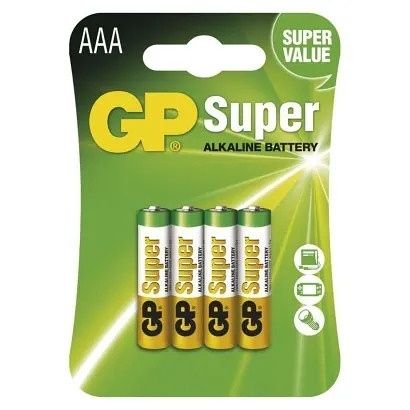 Baterie AAA mikrotužka 1,5V 4 kusy GP Super blistri (GP LR03) Alkalická baterie