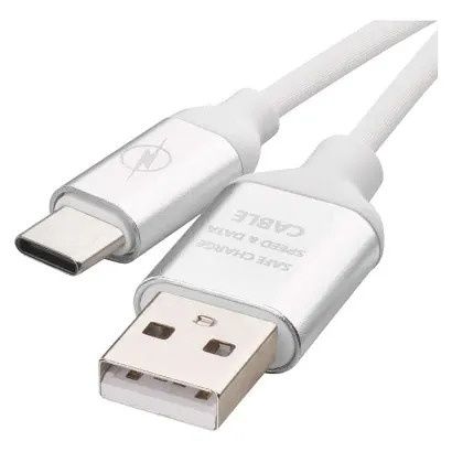 EMOS Nabíjecí a datový kabel USB-A 2.0 / USB-C 2.0, 1 m, bílý