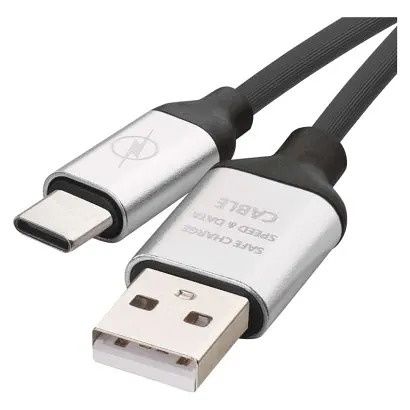 EMOS Nabíjecí a datový kabel USB-A 2.0 / USB-C 2.0, 1 m, černý