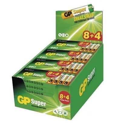 GP Alkalická baterie GP Super AAA (LR03), 288 ks, display box