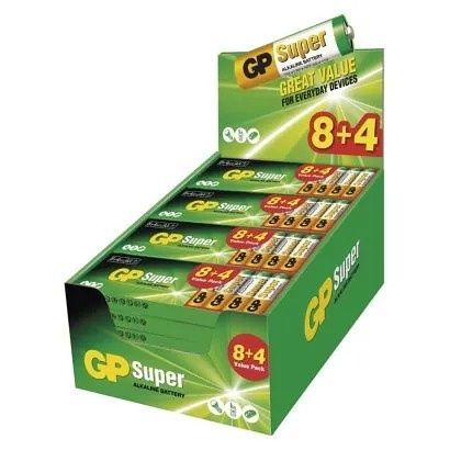 GP Alkalická baterie GP Super AA (LR6), 288 ks, display box