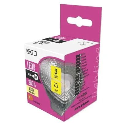 EMOS LED žárovka Classic MR16 / GU5,3 / 4,5 W (28 W) / 380 lm / teplá bílá