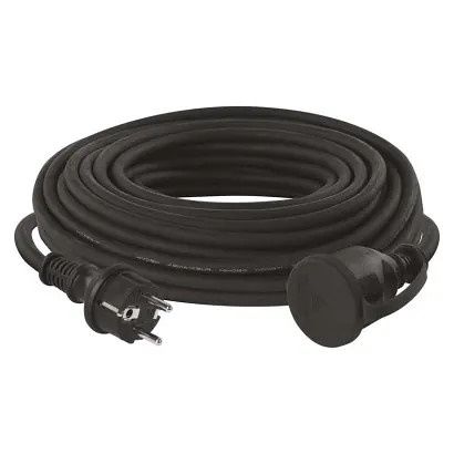 EMOS Venkovní prodlužovací kabel 20 m / 1 zásuvka / černý / guma-neopren / 230 V / 1,5 mm2