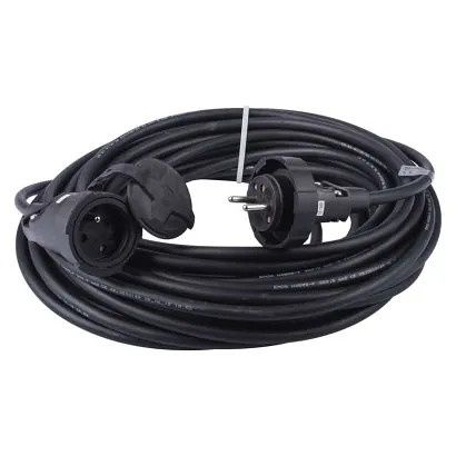 EMOS Venkovní prodlužovací kabel 20 m / 1 zásuvka / černý / guma / 230 V / 2,5 mm2