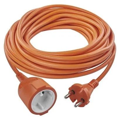 EMOS Dvoužilový pohyblivý přívod 20 m / 1 zásuvka / oranžový / PVC / 230 V / 1,5 mm2