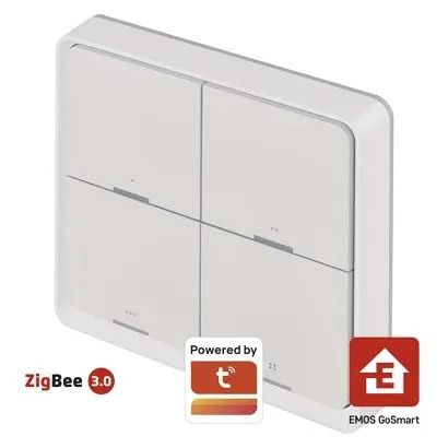 EMOS GoSmart Přenosný ovladač scén IP-2004ZW, ZigBee 3.0, 4-tlačítkový