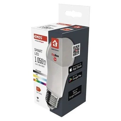 EMOS Chytrá LED žárovka GoSmart A60 / E27 / 11 W (75 W) / 1 050 lm / RGB / stmívatelná / Z