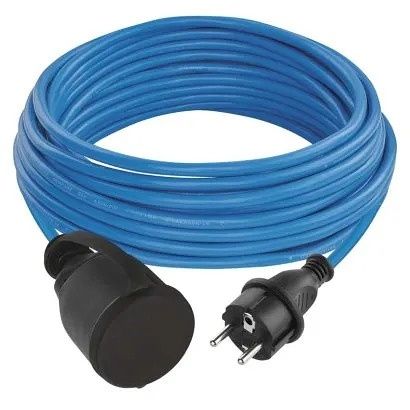 EMOS Počasí odolný prodlužovací kabel 10 m / 1 zásuvka / modrý / silikon / 230 V / 1,5 mm2