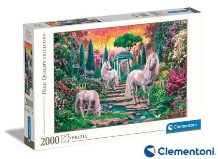 Clementoni - Puzzle 2000 Klasičtí zahradní jednorožci