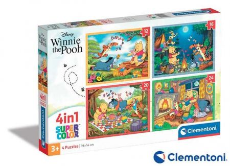 Clementoni - Puzzle 4v1 Disney Medvídek Pú (12+16+20+24 dílků)