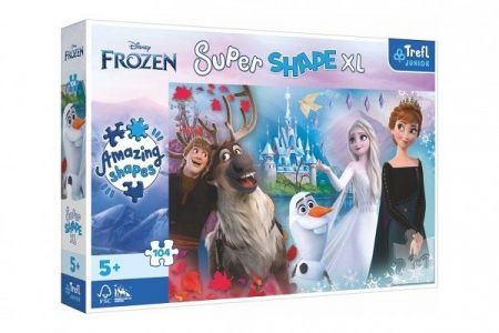 Puzzle 104 XL Super Shape Svět Anny a Elsy je zábava Ledové království/Frozen 60x40cm v kr