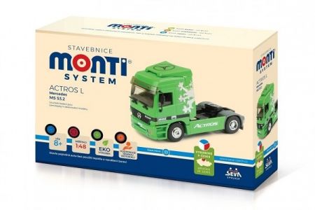 Stavebnice Monti System MS 53.2 Actros L (zelený) 1:48 v krabici 22x15x6cm