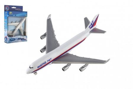 Letadlo Welly Boeing 747 plast/kov 15cm v krabičce 13x21x4,5cm