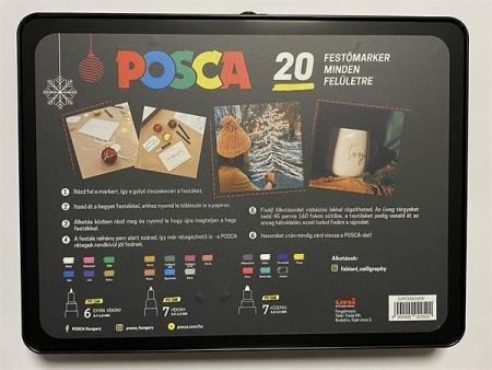 Akrylové popisovače &quot;Posca PC-5M&quot;, sada 20 ks, vánoční box, UNI