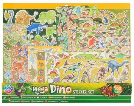 Samolepky Mega Set Dinosauři 500 kusů 40x32 cm