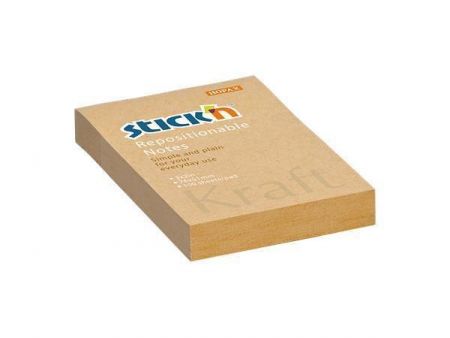 Samolepicí bloček Stick&sbquo;n Kraft z přírodního papíru, 76 x 51 mm