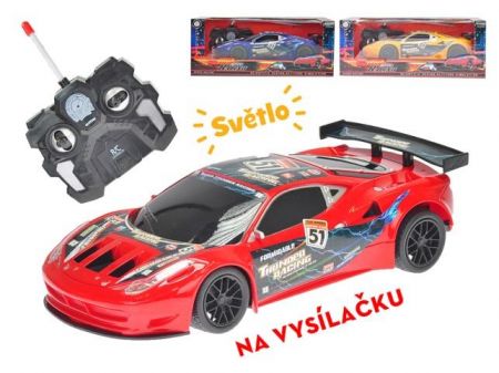 R/C auto sportovní 23cm plná funkce na baterie se světlem 40MHz, 3 barvy, v krabičce