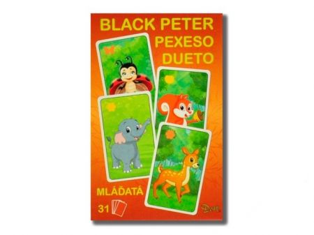 Černý Petr/Pexeso/Dueto mláďata 3v1 7x10,5x1,5cm 31ks v krabičce