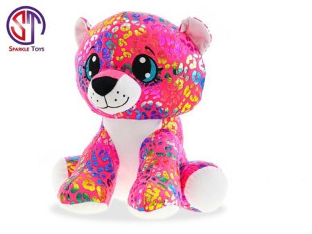 Leopard Rainbow Star Sparkle plyšový barevný 35cm sedící 0m+ v sáčku