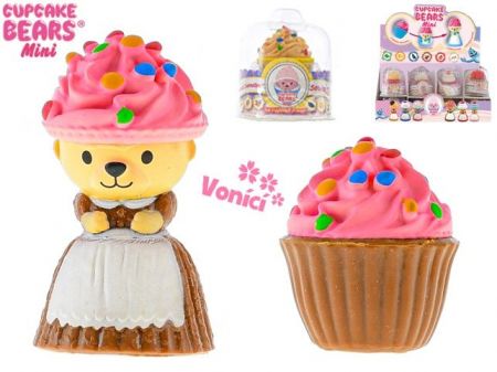 Cupcake mini medvídek 6cm vonící v blistru 12druhů