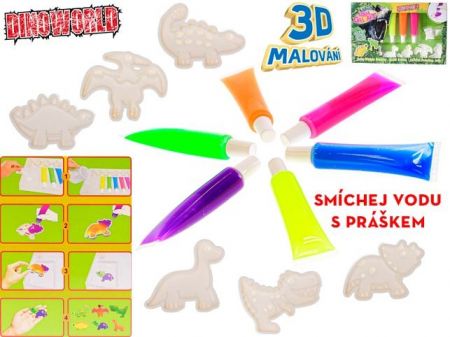 Dinoworld sada pro modeláž gelového dinosaura 3D v krabičce