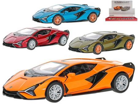 Auto Lamborghini Sian 12,5cm 1:40 kov zpětný chod 4barvy