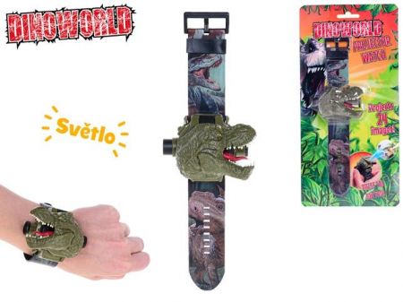 Dinoworld projektor/hodinky 22,5cm na baterie 24druhů obrázků na kartě