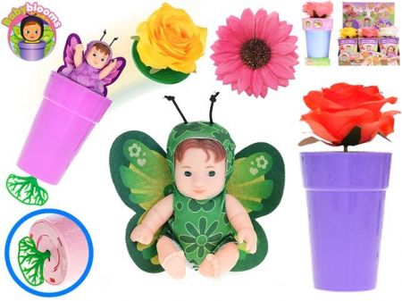 Miminko Babyblooms 12,5cm s doplňky a květinou 12druhů v krabičce