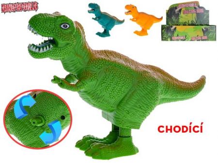 Dinoworld T-Rex 16cm skákající na natažení 3barvy