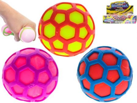 Míček hexagon strečový 6,5cm 3barvy