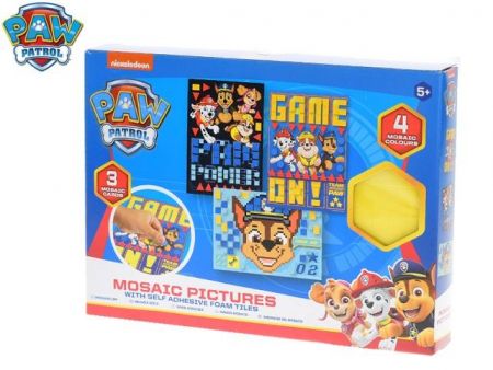 Paw Patrol mozaika 21x15cm 4pěnové nálepky + 3druhy obrázků v krabičce