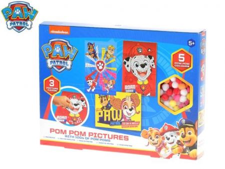 Paw Patrol mozaika nalepovací kuličky 3druhy obrázků 21x15cm v krabičce