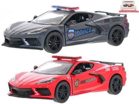 Corvette 2021 auta záchranných složek 12,5cm 1:36 kov zpětný chod 2druhy